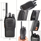 2 Pcs | Handheld Two-Way Radio | LED Indicators | Integrated Antenna | For Security, Retail, Events, Studios | Multipurpose