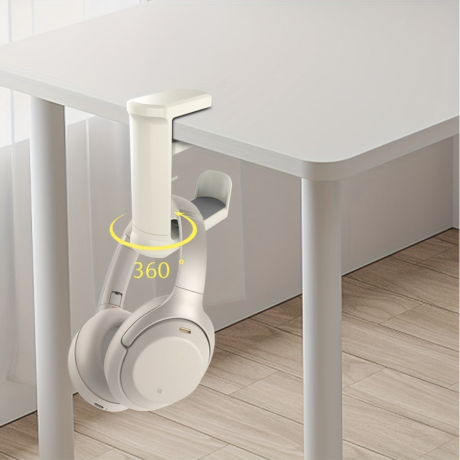 360° Rotating Headphone Stand | Desktop Headset Holder & Gaming Hook for Earphones & Controllers