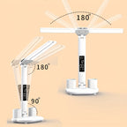 Multifunction LED Touch Desk Lamp | Foldable Dual-Head with Clock, Calendar & USB Cable
