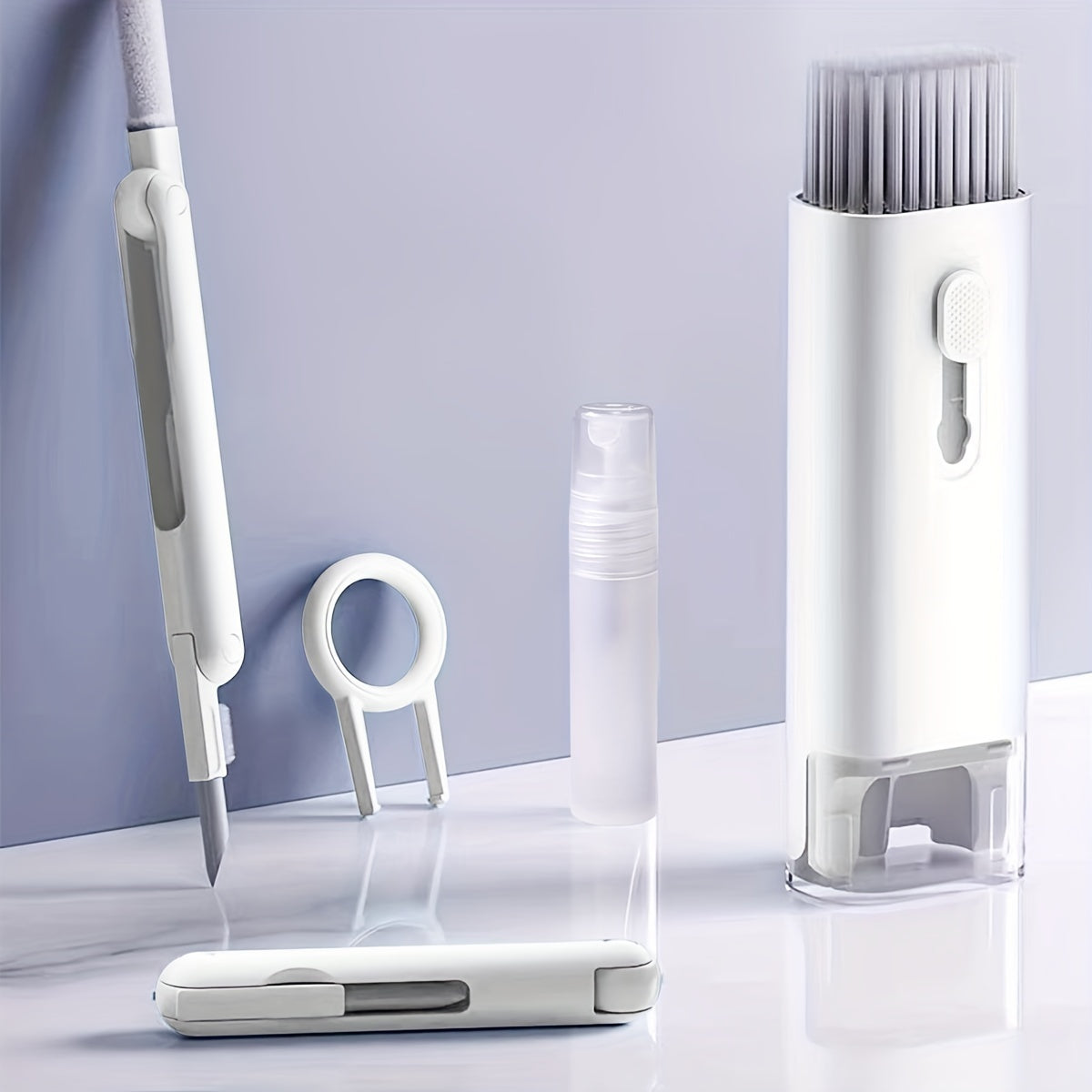 TechTicks Multi-Purpose Cleaning Kit | Microfiber Tip | Soft Bristle Brushes | Spray for Phones, Laptops & More