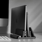 Space-Saving Laptop Holder Stand | Vertical Storage Rack | For Macbook, iPad, Tablet | Compact