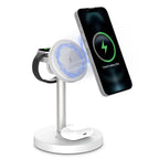 3-in-1 Magnetic Wireless Charger Stand | Adjustable | Heat Dissipation | For iPhone, Apple Watch & AirPods