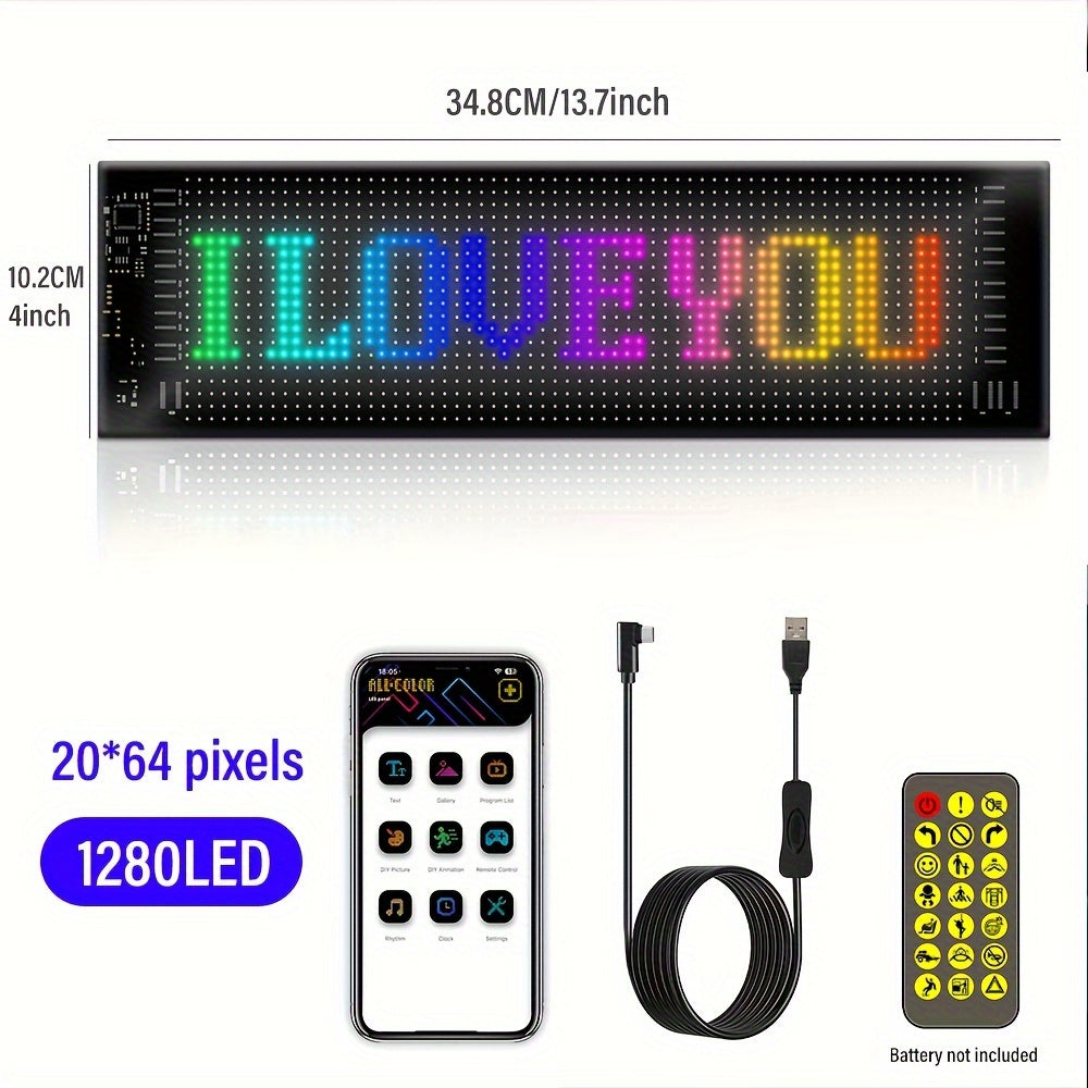 Flexible LED Pixel Display | Programmable RGB Night Light with App Control for Wall, Desk, Gaming & Decor