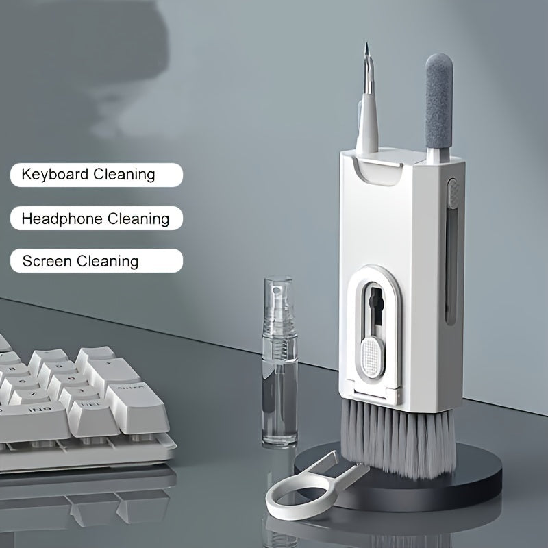 8-in-1 Multi-Functional Cleaning Kit | Keyboard Cleaning Brush | Earphone Cleaning Pen | iPad/Phone Cleaning Tool | Keycap Remover - ABS Material | Battery-Free