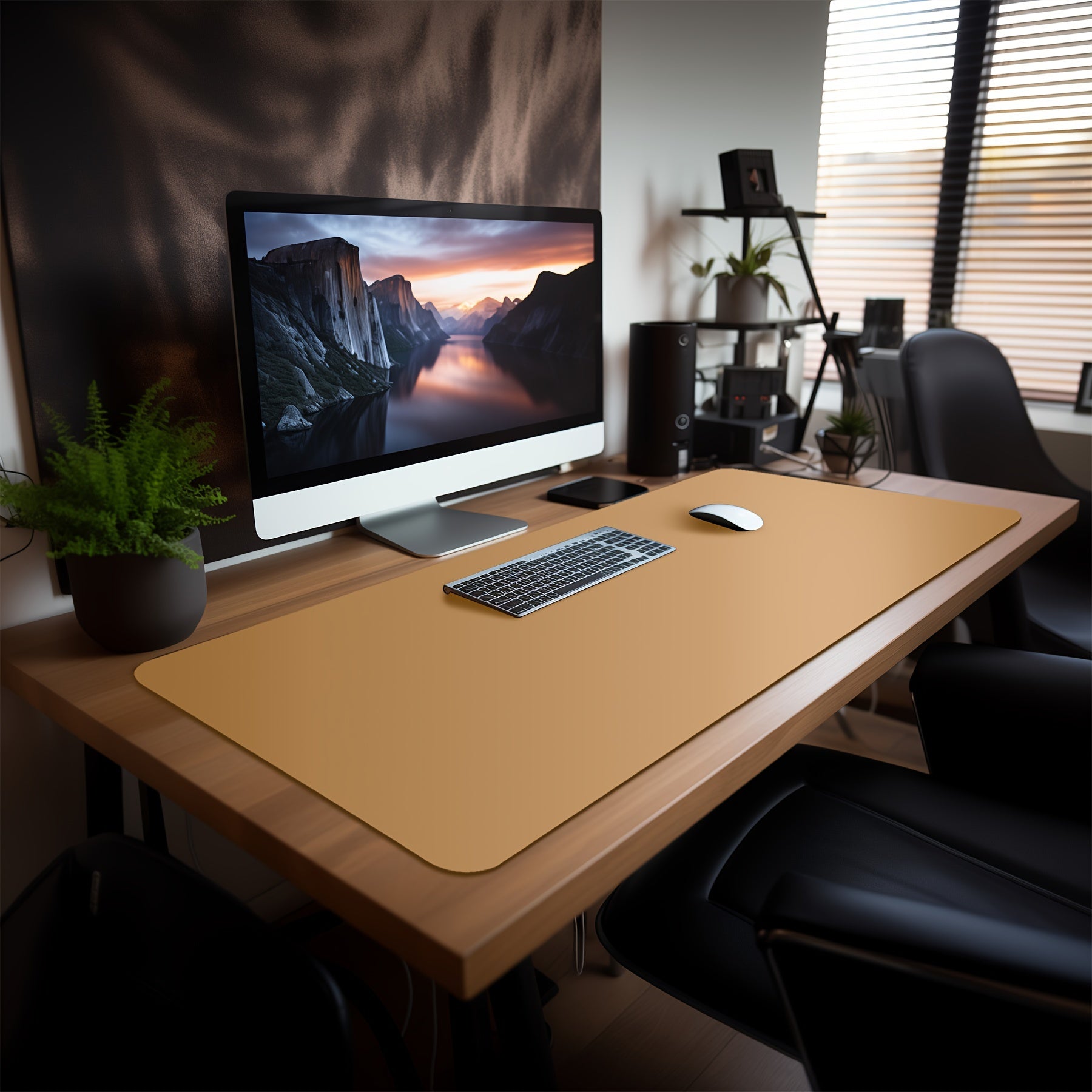Premium | Black Faux Leather Desk Mat | Large Mouse Pad for Office & Home | Multiple Sizes Available