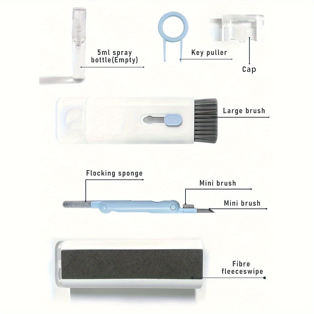 TechTicks Multi-Purpose Cleaning Kit | Microfiber Tip | Soft Bristle Brushes | Spray for Phones, Laptops & More