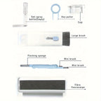 TechTicks Multi-Purpose Cleaning Kit | Microfiber Tip | Soft Bristle Brushes | Spray for Phones, Laptops & More