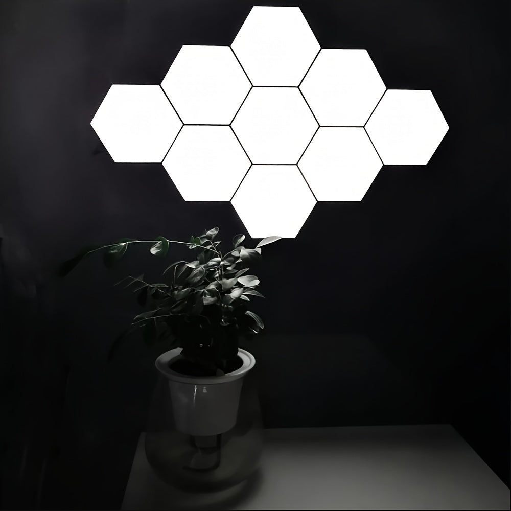 DIY Hexagonal LED Wall Light Set | 6-Pack | USB Powered Up-Lighting | Wall-Mounted