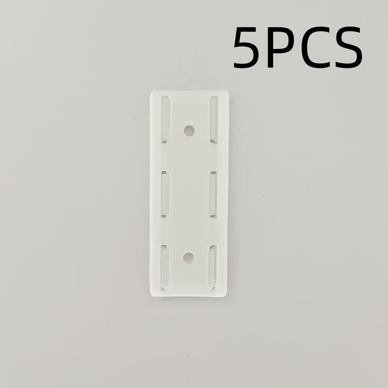 5-Pack Wall-Mounted Power Strip Holders | No-Drill, Removable Organisers for Routers, Remotes & Devices