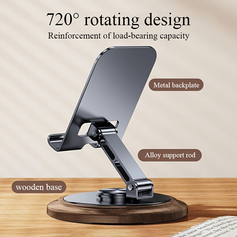 Carbon Steel Phone & Tablet Stand | Foldable | Adjustable | 360° Rotation