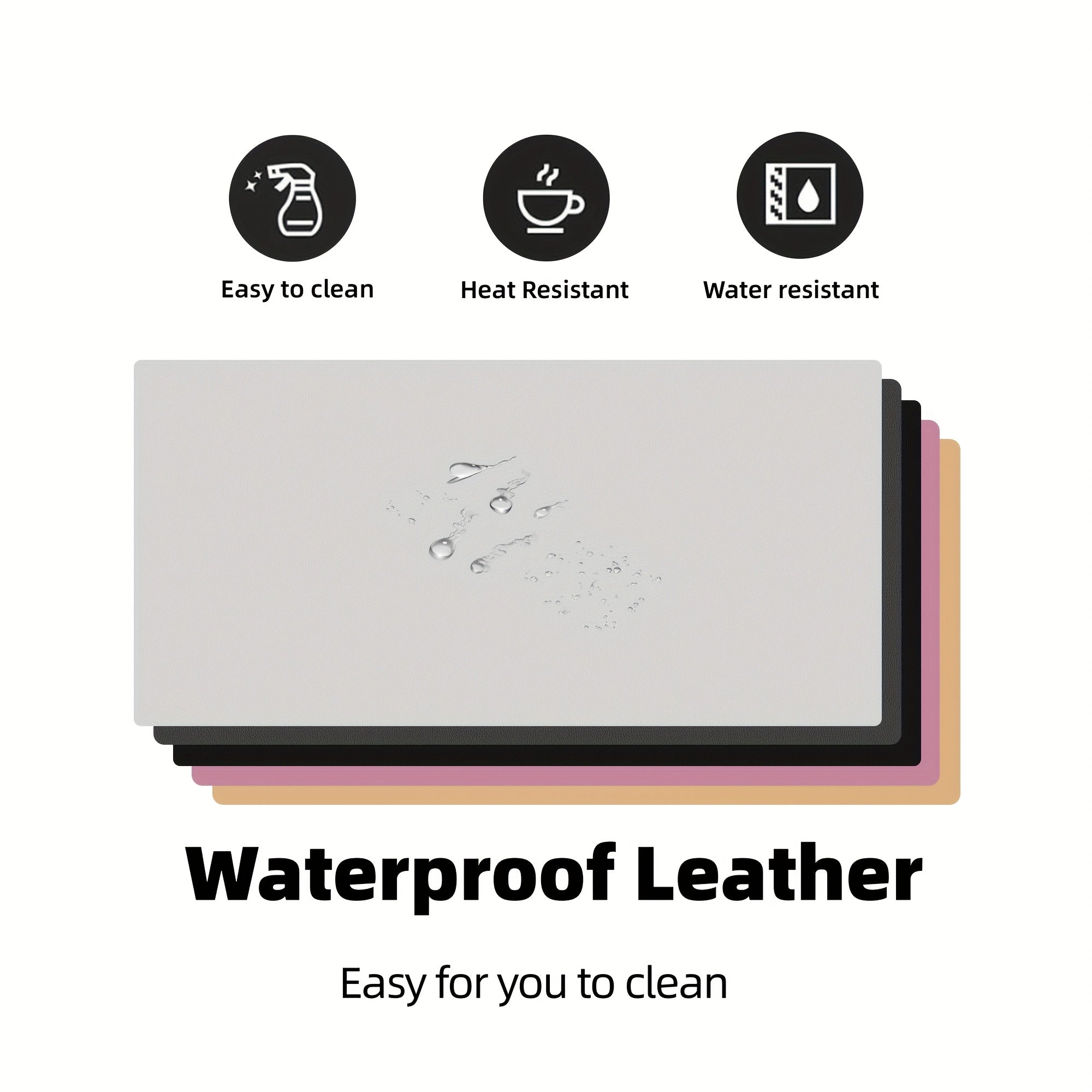 Premium | Black Faux Leather Desk Mat | Large Mouse Pad for Office & Home | Multiple Sizes Available