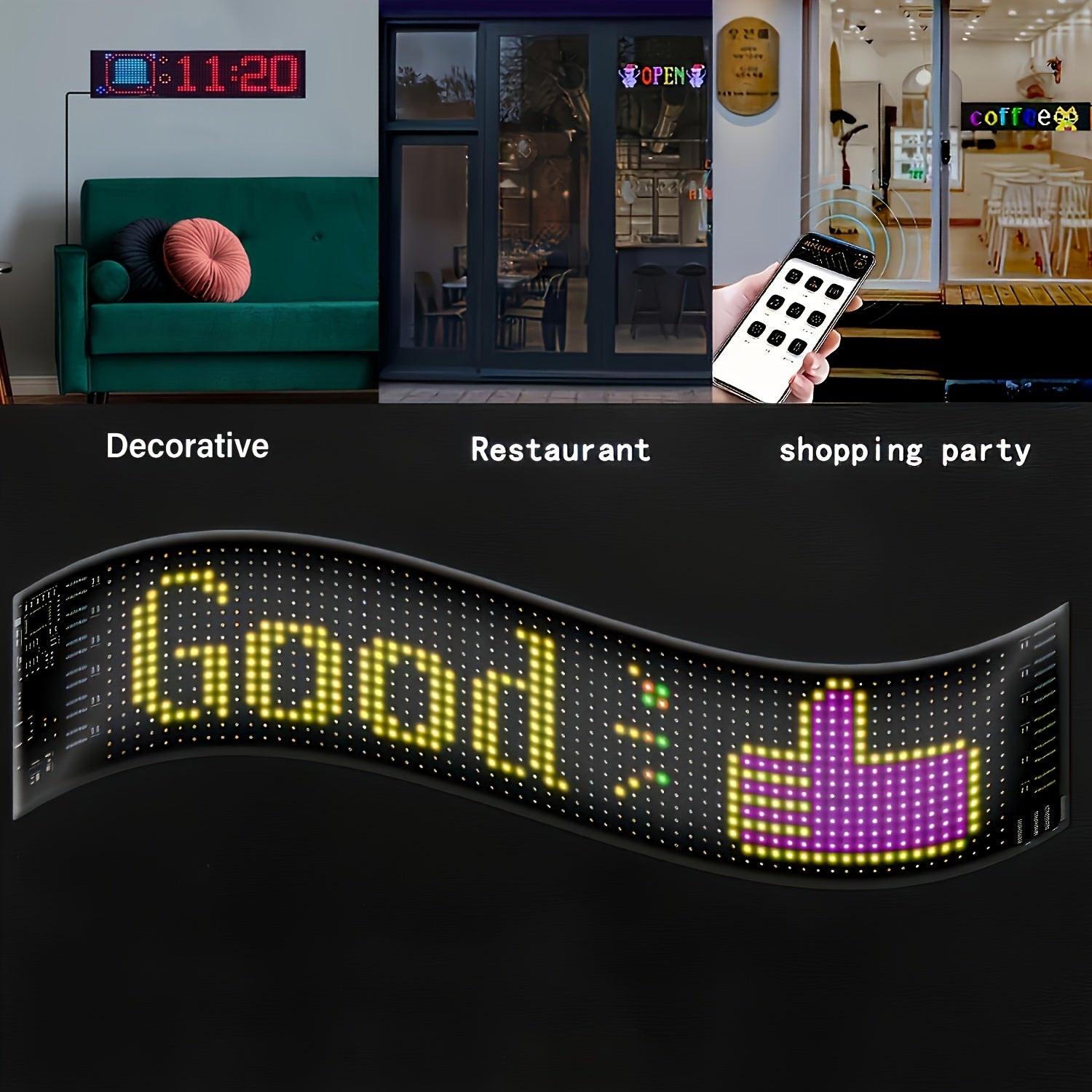 Smart LED Pixel Display | Programmable RGB Light Panel for Wall or Desk | App-Controlled DIY Animation & Text