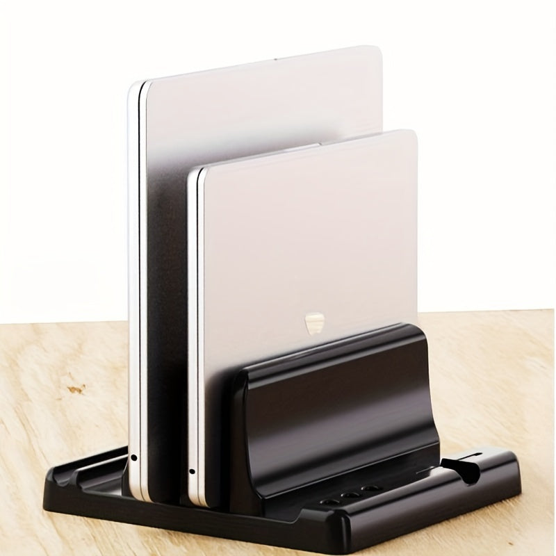 Space-Saving Laptop Holder Stand | Vertical Storage Rack | For Macbook, iPad, Tablet | Compact