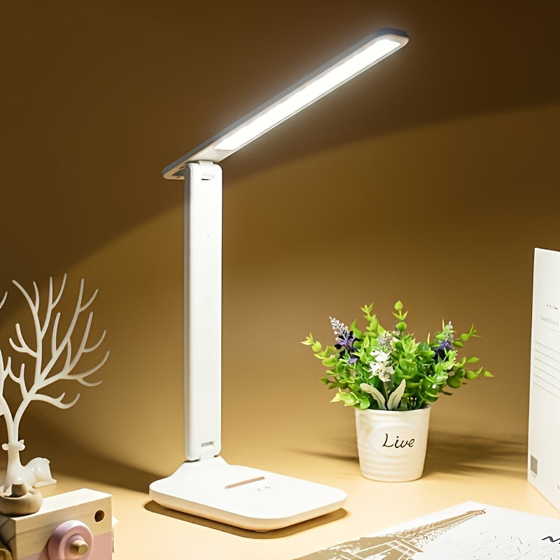 USB LED Desk Lamp | Touch Dimmable with Phone Holder & Eye-Care Light