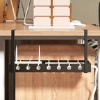 Under Desk Cable Management Tray | Clamp Mount Carbon Steel Organizer for Office & Home Setup