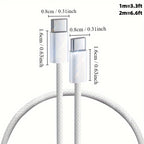 240W USB-C PD Fast Charging Cable | Nylon Braided | 3.3ft/6.6ft for MacBook, iPhone 15, Samsung | Multipurpose