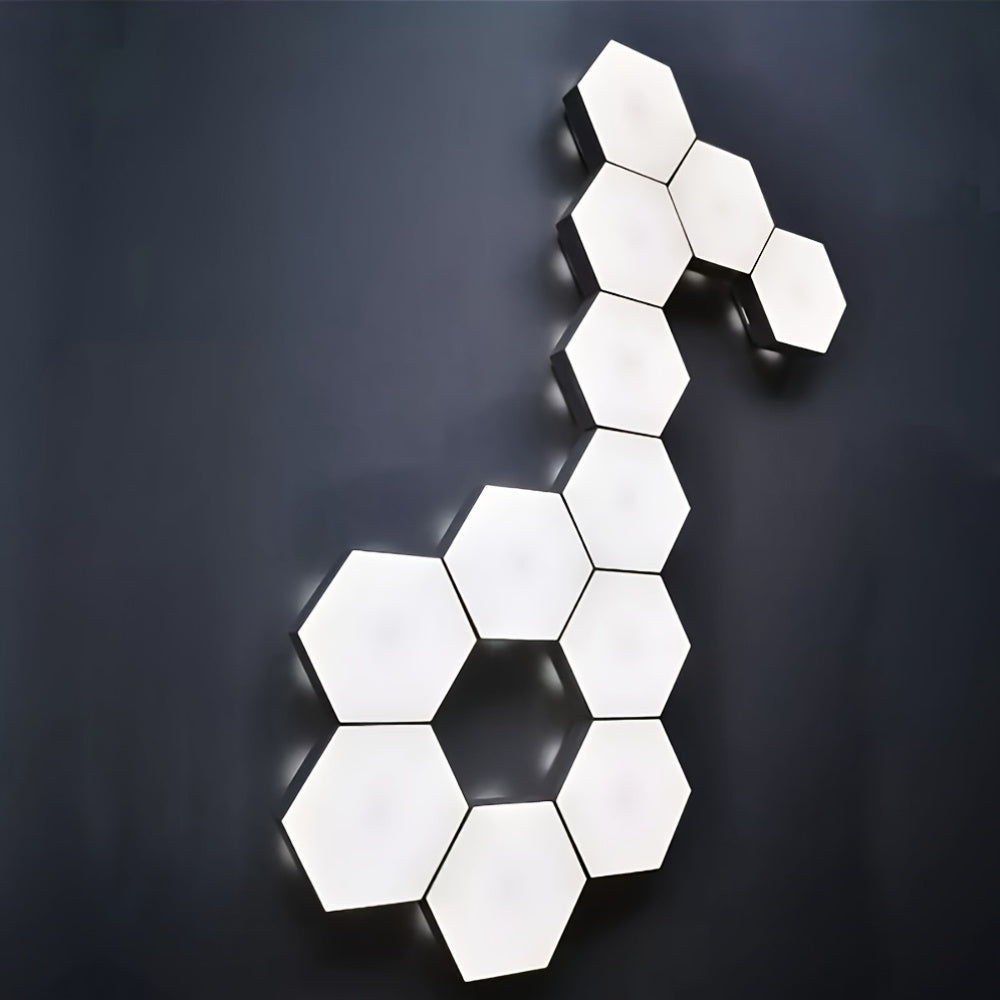 DIY Hexagonal LED Wall Light Set | 6-Pack | USB Powered Up-Lighting | Wall-Mounted