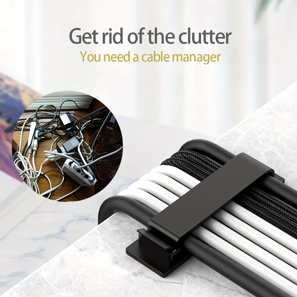 Cable Management Kit | Wire Organizer with Clips & Adhesive Strips for Home & Office Setup