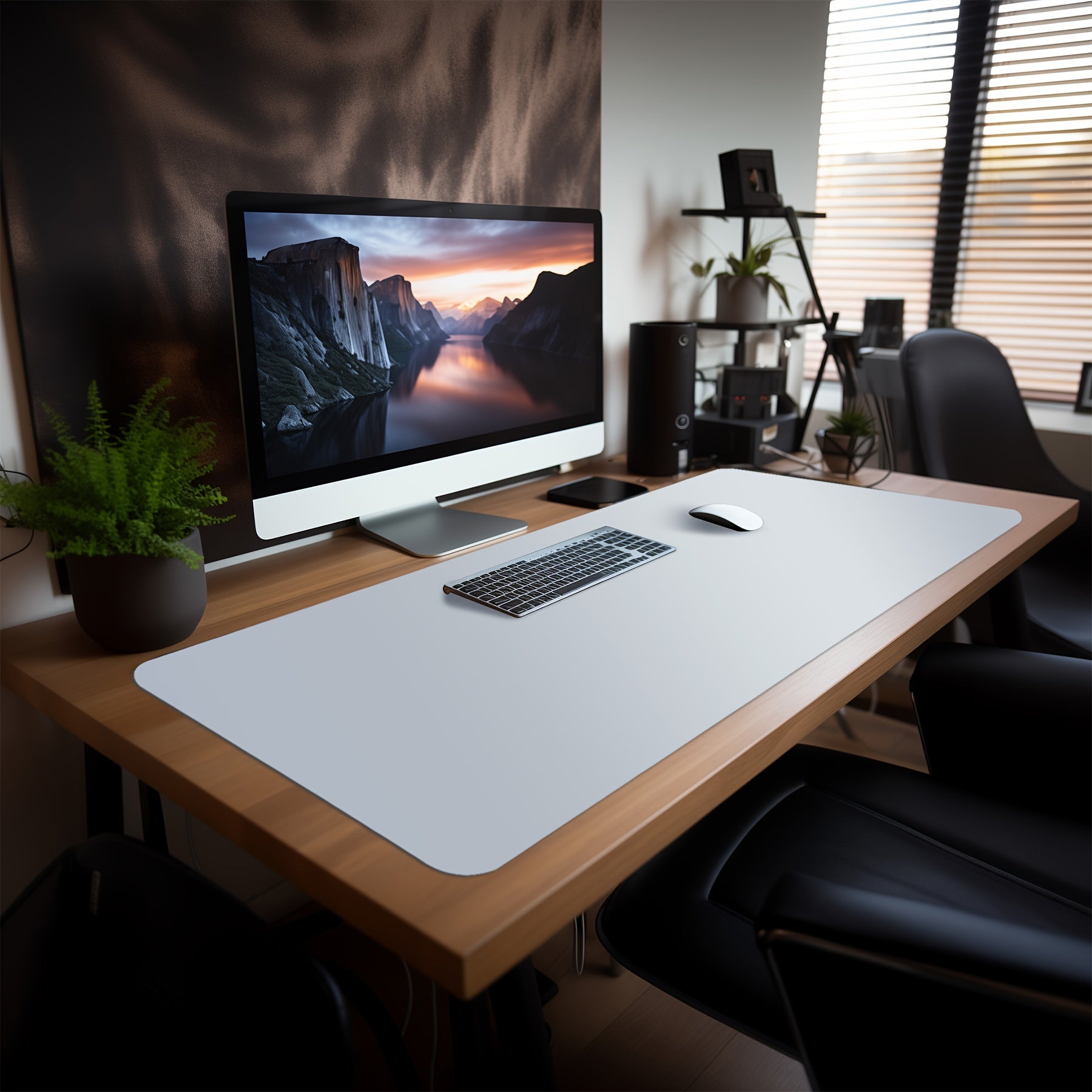 Premium | Black Faux Leather Desk Mat | Large Mouse Pad for Office & Home | Multiple Sizes Available