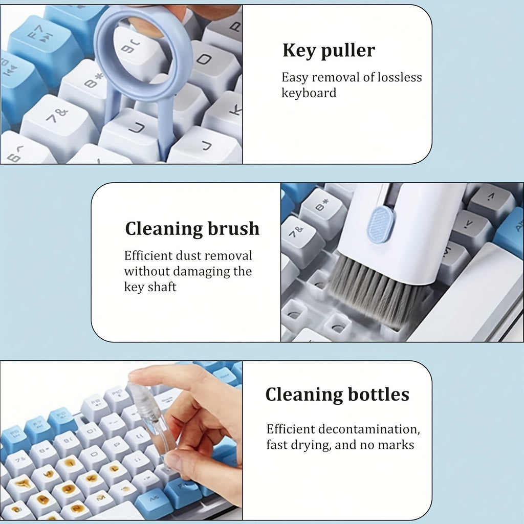 TechTicks Multi-Purpose Cleaning Kit | Microfiber Tip | Soft Bristle Brushes | Spray for Phones, Laptops & More