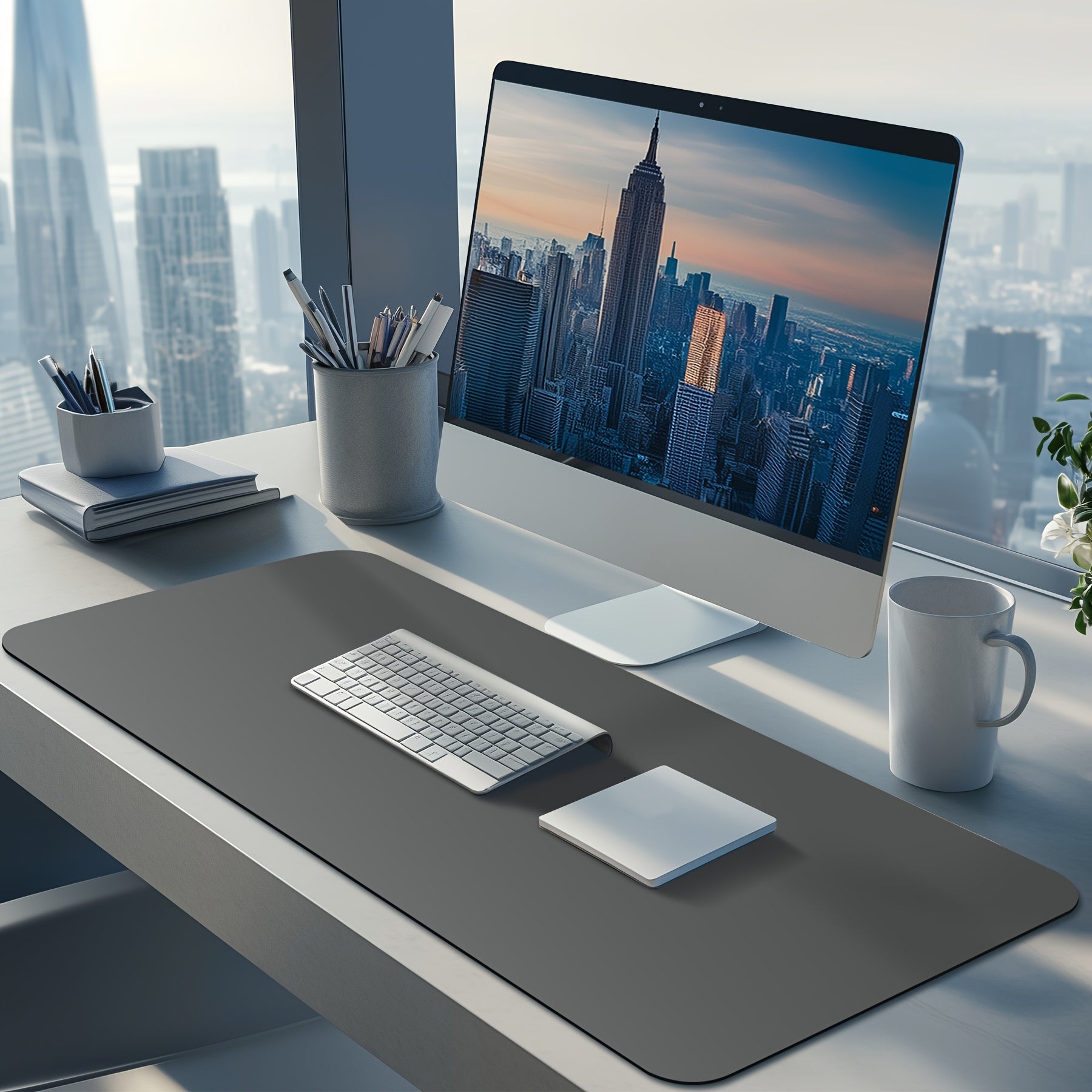 Premium | Black Faux Leather Desk Mat | Large Mouse Pad for Office & Home | Multiple Sizes Available