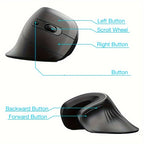 Ergonomic 2.4G Wireless Optical Mouse – Right-Handed, Crystal Design for PC & Laptop | Design | Game | Office