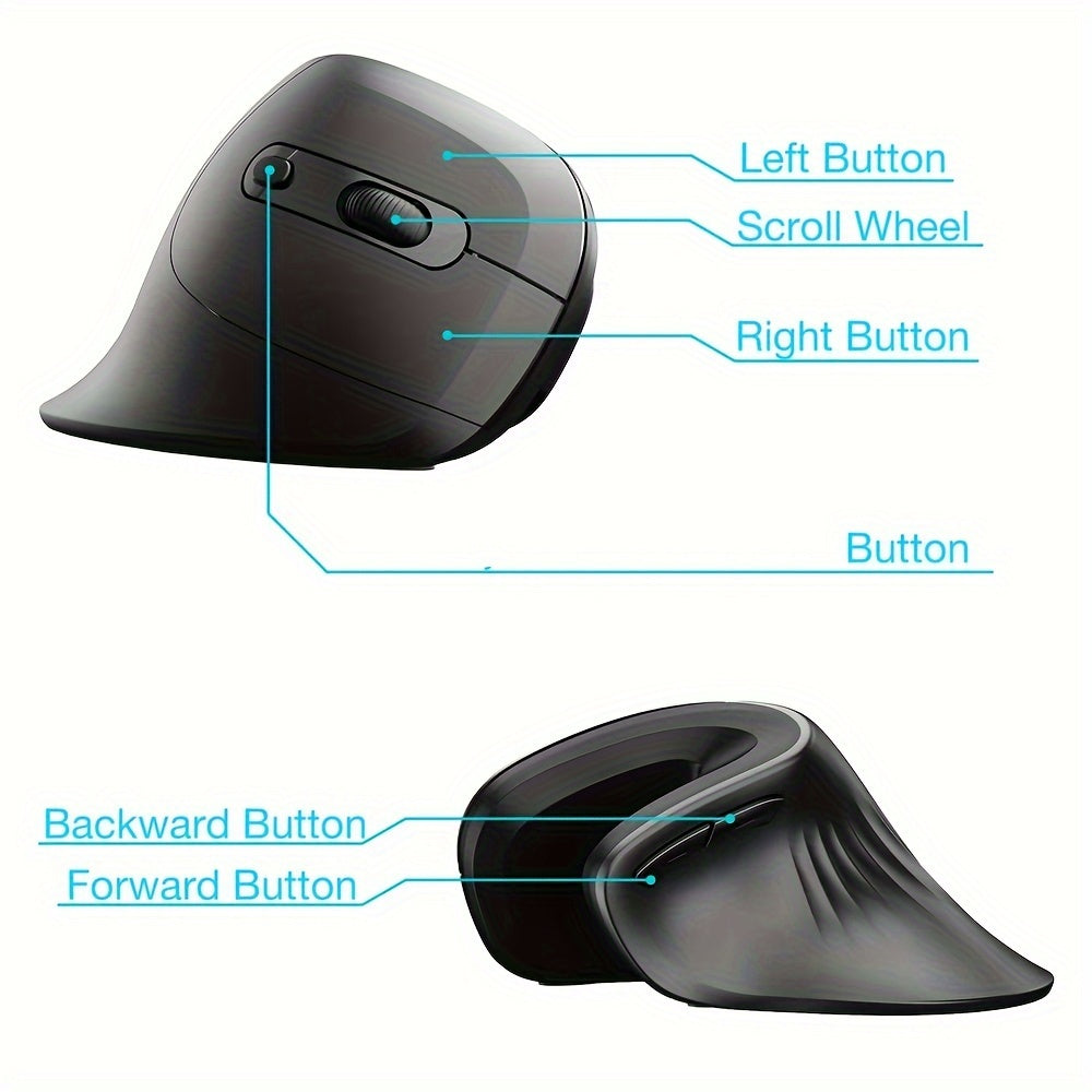 Ergonomic 2.4G Wireless Optical Mouse – Right-Handed, Crystal Design for PC & Laptop | Design | Game | Office