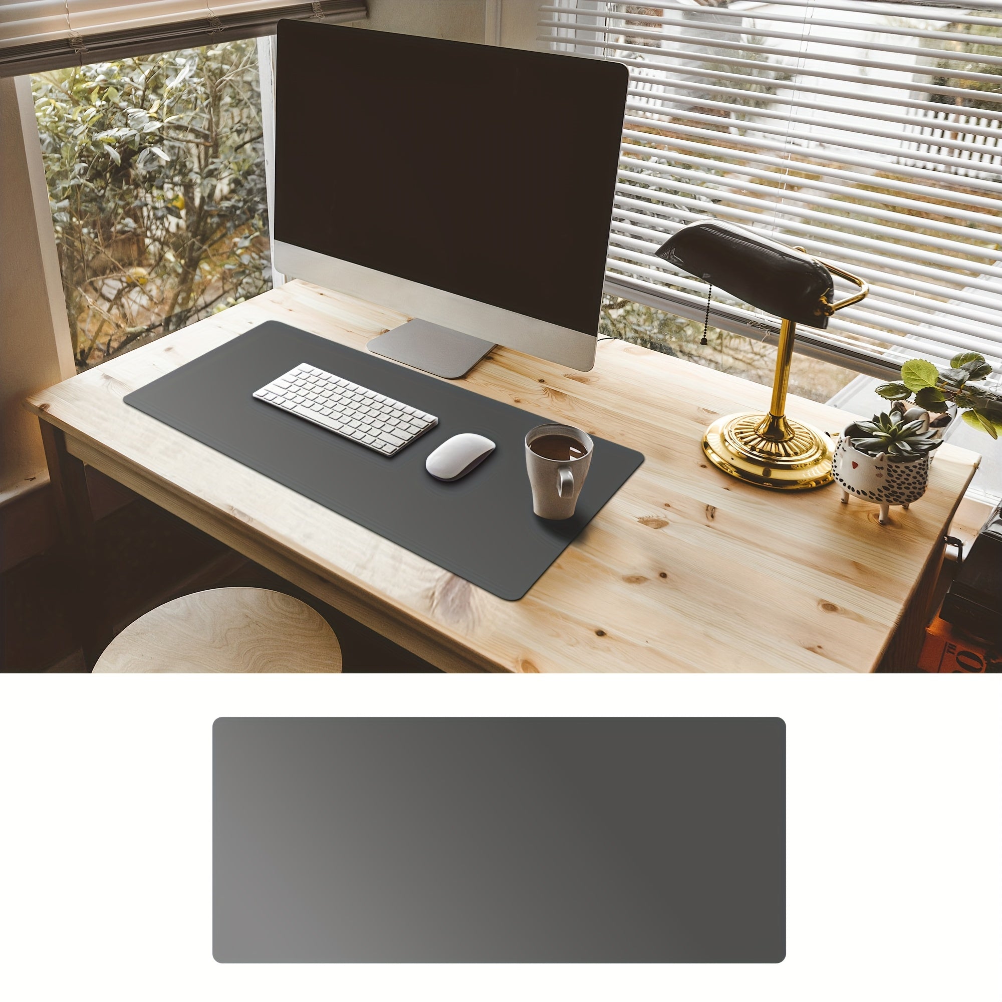 Premium | Black Faux Leather Desk Mat | Large Mouse Pad for Office & Home | Multiple Sizes Available