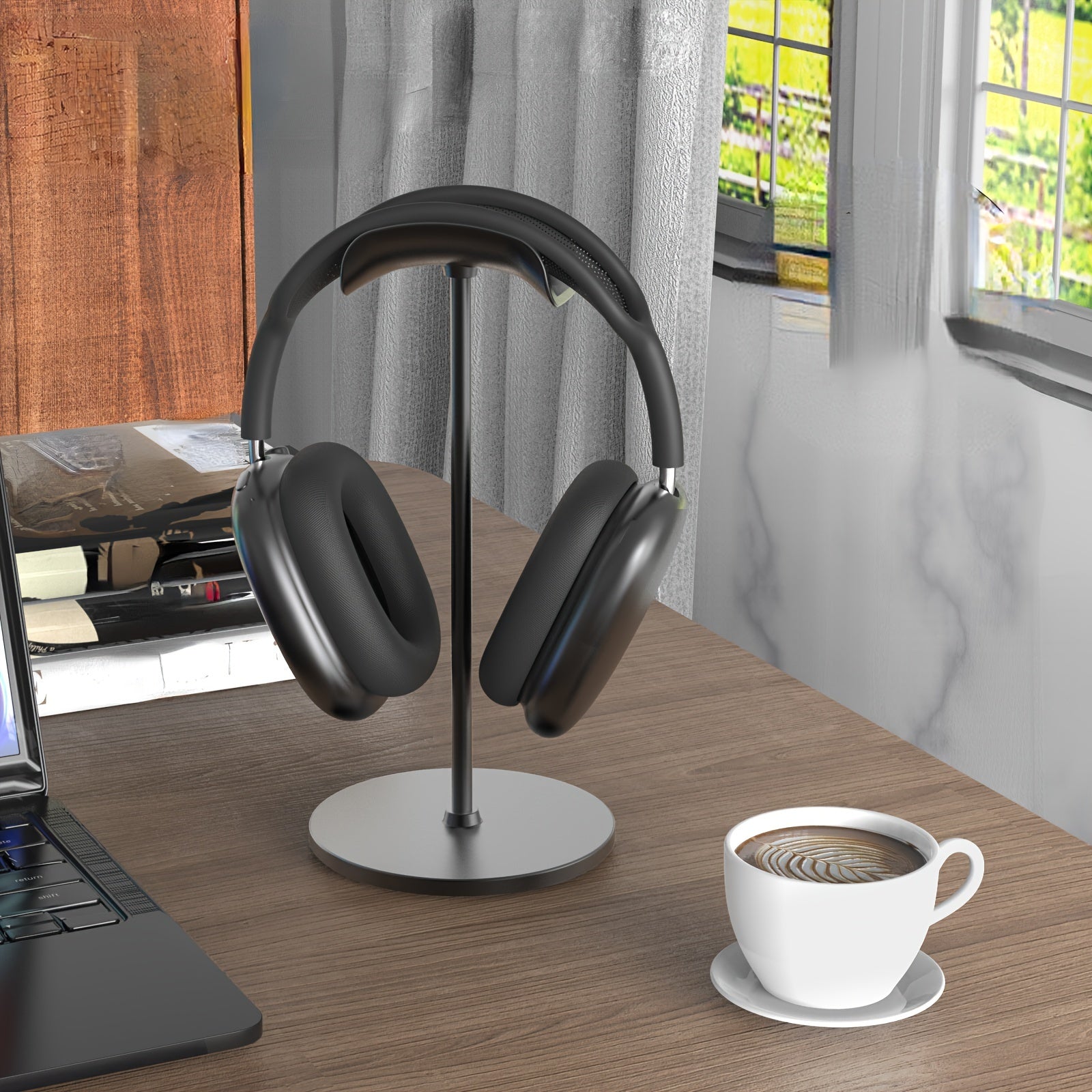 Premium Metal Headphone Stand | Detachable Display & Storage for Gaming Earphones | Square Base Design