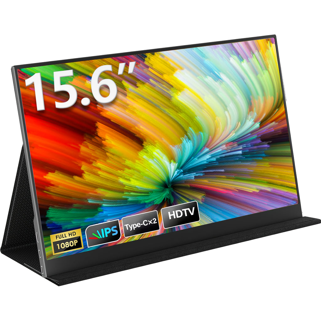 NSEOVS 15.6″ 1080P Portable IPS Monitor with HDR, Dual Speakers & Smart Cover | External Display for PC, Laptop, Phone & Gaming