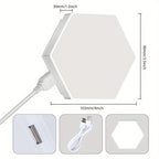 DIY Hexagonal LED Wall Light Set | 6-Pack | USB Powered Up-Lighting | Wall-Mounted