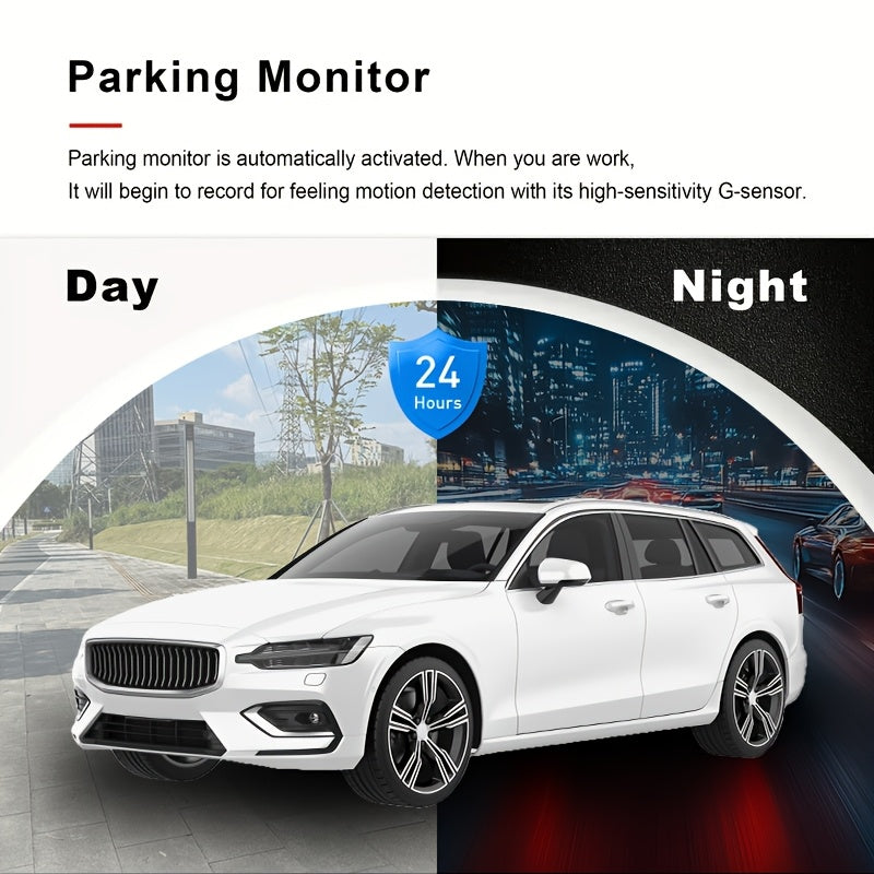 1080P Dual Dash Cam | Front & Inside Car Camera with 170° Wide Angle, Night Vision, 24h Parking Monitor, Loop Recording & G-Sensor