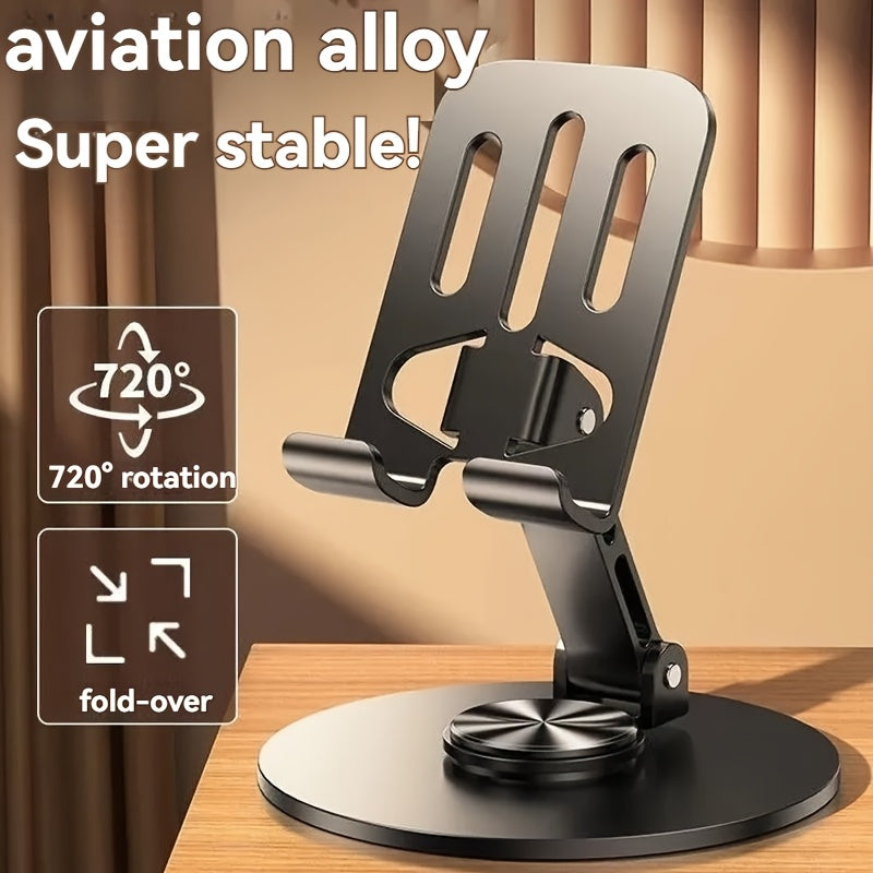 Metal 360° Rotatable Phone Holder | Foldable and Adjustable | For Desktop | Live Streaming | Development